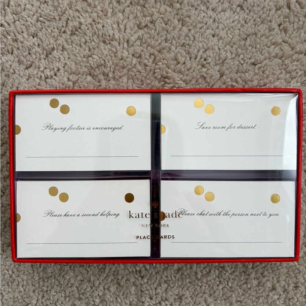 Kate Spade Cue the Confetti Place Cards 4 Designs, 48 Cards Total NIB
